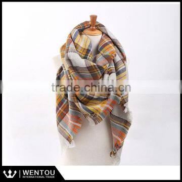 Wholesale Multi-Colored Plaid Oversized Blanket Scarf photo-3