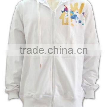 Trade Assurance BSCI Customized Design 2016 Embroidery/screenprint Wholesale White Hoodie photo-2