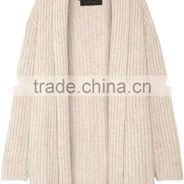 Ladies 2017 New Style Classic Design Ribbed Long Knitted Sweater Cashmere Oversized Cardigan photo-6