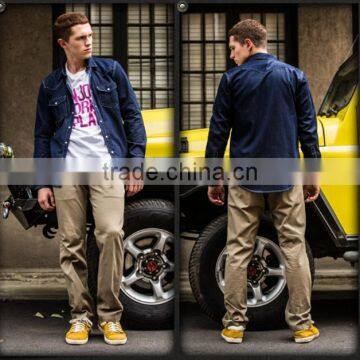 2016 Newest Style Men Fit Washed Denim Casual Shirt photo-2