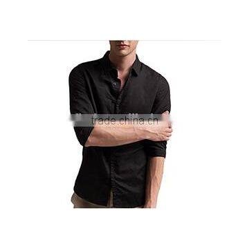 Retro Solid Color the Chinese Dress Buttons Three Quarter Sleeve Fashionable t Shirt for Men photo-5