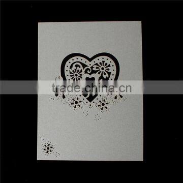 Paper Wedding Party Name Place Card Heart Gray photo-2