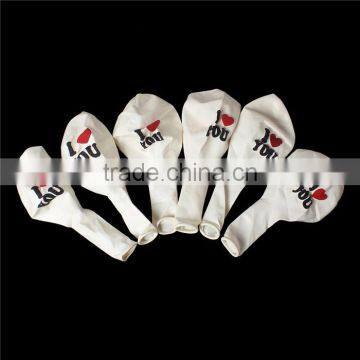 Latex Balloon Party Decorations Round White Alphabet "I Love You" Pattern photo-3