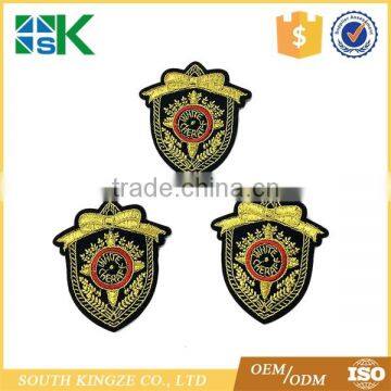 Golden Crown Patch Iron-On Embroidered Head Fabric Elegant Applique