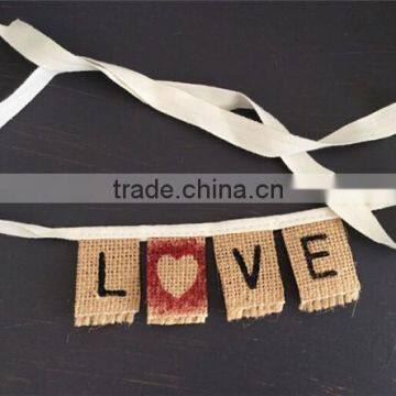 LOVE Tiny & Shabby Hessian Cake Topper Micro Mini Bunting Fun Cupcake Decor photo-3