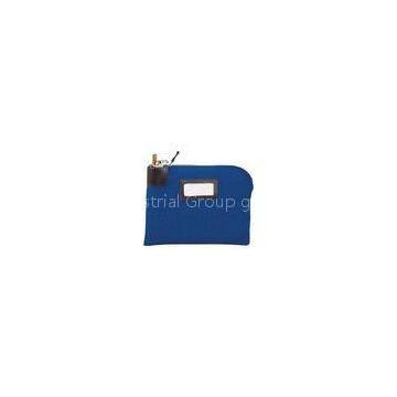 Blue PVC Security Money Locking Bank Deposit Bags With Resistant Metal Zipper