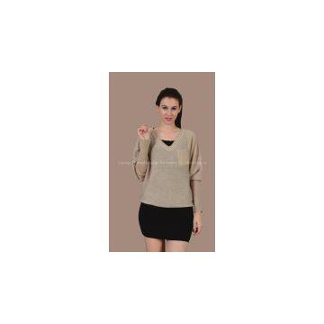 women\\\'s elegant 100% merino wool V-neck thin cardigan