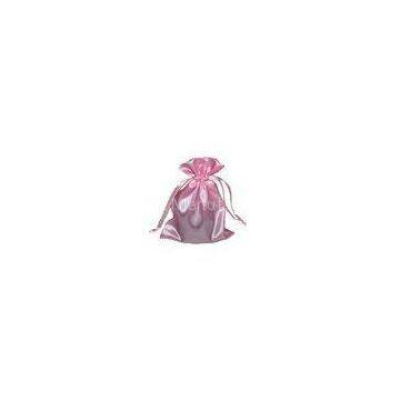 Pink Ecologic Satin Drawstring Pouch Bag Proof Moisture 10*12cm