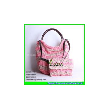 Crocheting Chevron Beach Bag Paper Straw Shoulder Bag