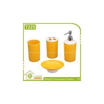 Round Hotel Bathroom Sanitary Set With Soap Dish Dispenser Tumber Toothbrush Cup