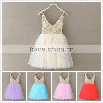 In stock top quality golden straps baby dress cutting M5070453