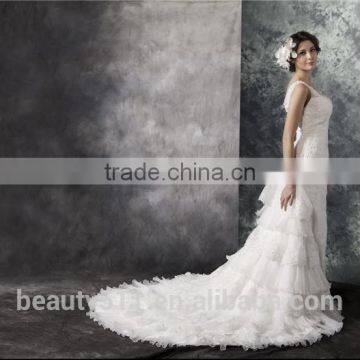 2017 New Style Luxury Beaded Sweetheart Nackline Off-shoulder Mermaid Lace Wedding Dress BS01 photo-4