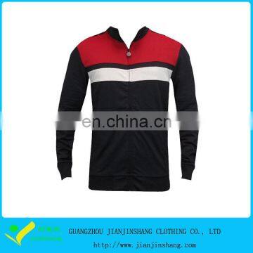 Contrast Wide Strips Long Sleeve Polyester Man's Tennis Sports Jackets