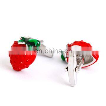 Novelty Cufflinks Red Strawberry Fruit Cufflinks photo-3