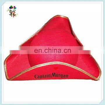 Tricorn Felt Red Novelty Navy Cavalier Captain Morgan Pirate Hats HPC-0254