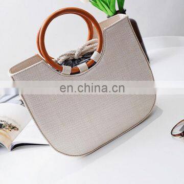 Straw Bag Leisure Crossbody Bag Ring Metal Tote Bag Wholesale photo-4