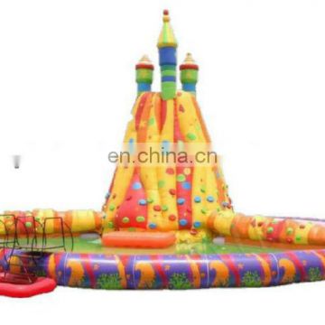 PVC inflatable lighthouse climbing wall backyard rock climbing with pool