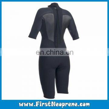 Keep Warm 2/3MM CR Rubber Women Short Sleeve Back Zipper Shorty Diving Suit photo-3