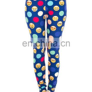 Emoji Colors Dots Stretch Ladies Sport Print Skinny Sexy Pants Running Fashion Printed 3d Workout Muscle Sale Leggings for Woman photo-5