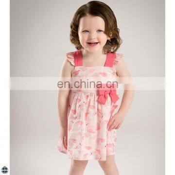 T-GD051 Gril Daily Wear Sweet Printed Children Frill Dress