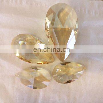 K9 Amber Crystal Chandelier Parts Almond Pendant For Modern Lamp