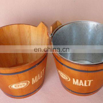Hot Selling Personalized Plastic Custom Ice Bucket With Wood Top photo-6