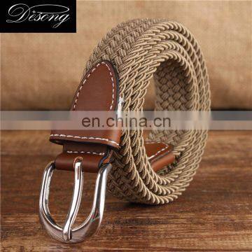 Hot Sale Fashion Brown Promotion Overalls Weave Stretch Belt With Pin Buckle photo-6