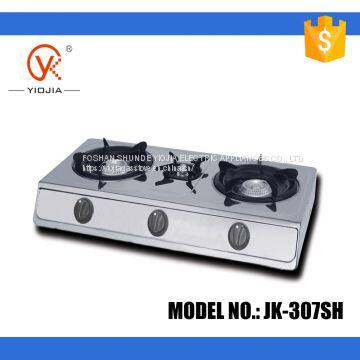 Stainless Steel Body Three Burner Table Gas Stove (JK-307SH) photo-2