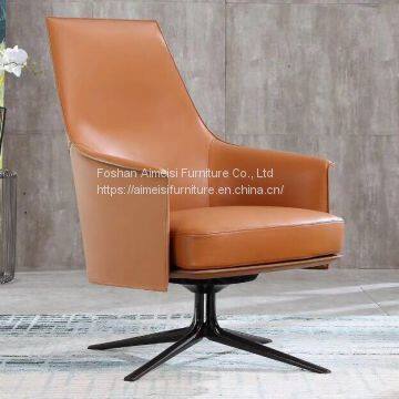 Modern high back leather armrest leisure lounge chair