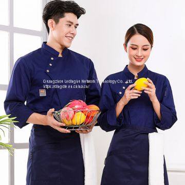 Long-sleeved autumn and winter clothing men and women hotel canteen work clothes cake bakers kitchen chef uniforms