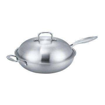 Full Screen Wok Energy Gathering Honeycomb Frying Pan Uncoated Stainless Steel Pot Wholesales