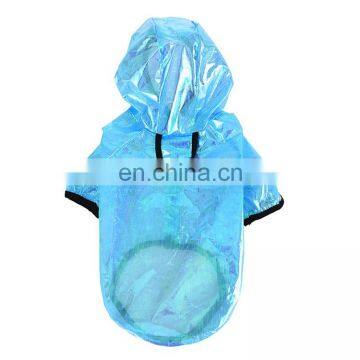 Best Sell Transparent Waterproof Pet Dog Raincoat Blue