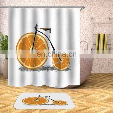 i@home modern simple bicycle series waterproof bathroom curtains shower design digital printing