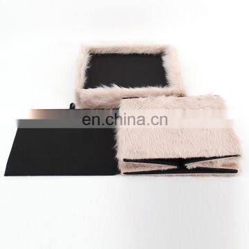 New Design Plush Folding Stool Storage Stool Ottoman With Storage photo-4