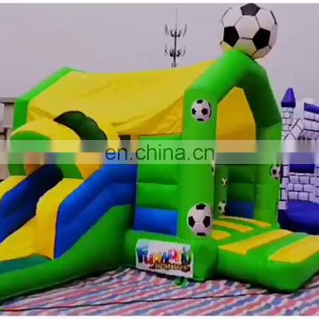 Fun Inflatable Soccer Theme Jumping Bouncer with Slide for Kids