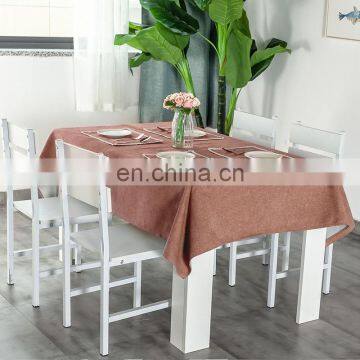 High Quality Simple Solid Color Cotton Linen Table Cloth For Dining Room Living Room Picnic Party photo-5