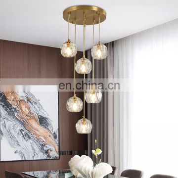 Decoration luxury lighting k9 crystal lamps ceiling chandelier hanging nordic pendant light