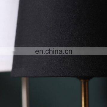 High Quality Modern Luxury Design Hotel Home Decor Black Linen Lampshade Metal Table Lamp for Bedroom photo-5