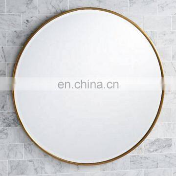 Salon Aluminium Alloy Round Gold  Frame Decorative Mirror