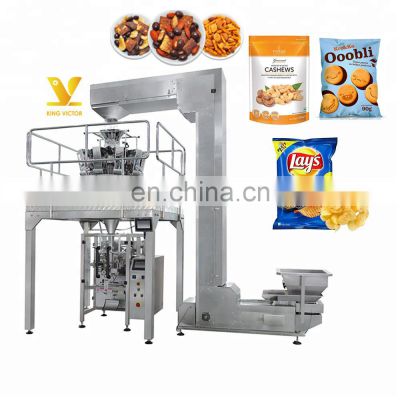 Low cost automatic chin chin/cashew/nuts/grain/snack/potato chips/food plastic packing machine