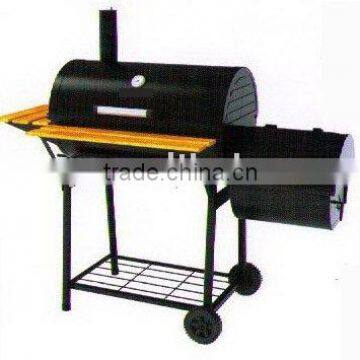 Barrel charcoal bbq grill and smoker