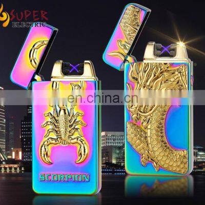 2019 Newly design metal electronic double arc usb lighter cool lighter