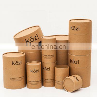 Custom Size recycled kraft paper label paper tube packaging