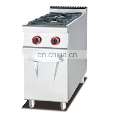 Commercial Restaurant gas 2 stove with cabinet for Hotel Kitchen equipment