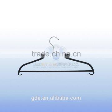 Non Slip wire clothes hanger black plastic coated hanger