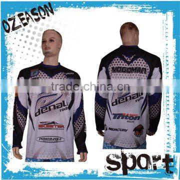 custom logo pattern design 100% polyester dyed sublimation fishing jersey for women/men