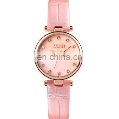 China Skmei Original factory wholesale Women Watch 1777 Leather Strap High Quality Lady Watch