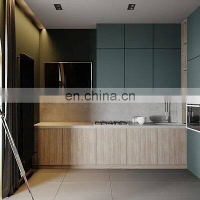 Modern Design High End Kitchen Cabinets Handle-less Look With LED photo-2
