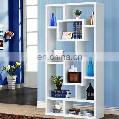 Modern Contemporary 10 Shelf Organizer Storage Bookcase - White