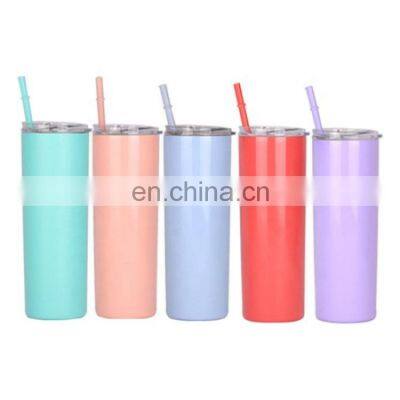 18/8 Stainless Steel Double Wall Vacuum 20oz Steel Skinny Tumbler